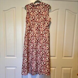 BloomChic Spring Abstract Print Shirt Collar Midi Dress